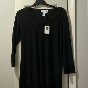 Joseph Ribkoff Black V-Neck Top